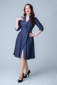 Rock-a-Booty - Exklusiv bei Topvintage ~ Veronica A-Linien-Kleid in Blau 5