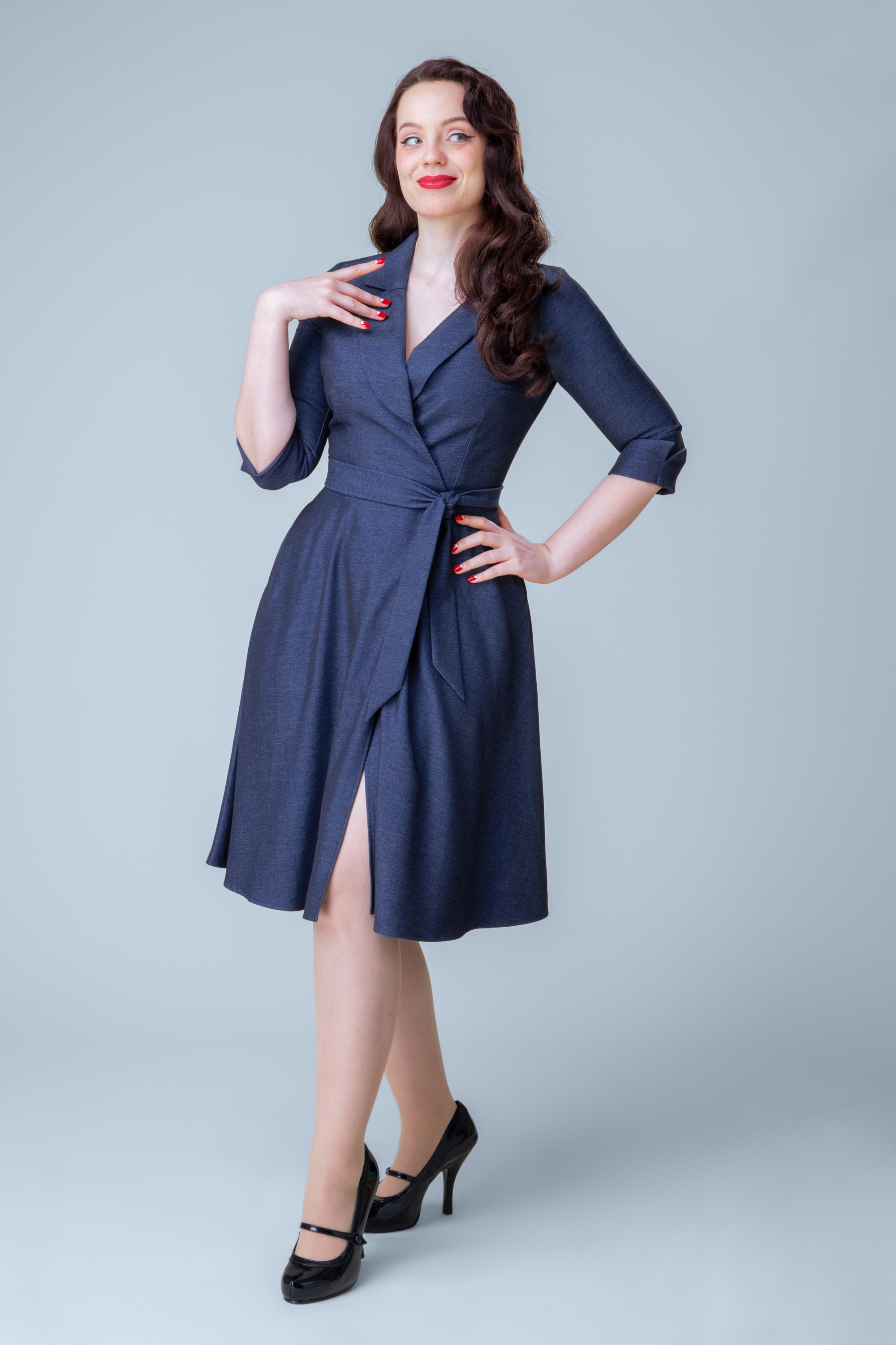 Rock-a-Booty - Exklusiv bei Topvintage ~ Veronica A-Linien-Kleid in Blau 5