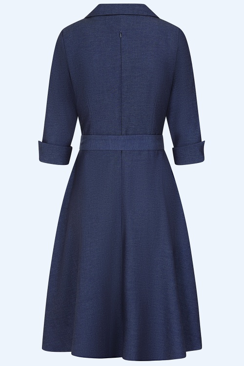 Rock-a-Booty - Exklusiv bei Topvintage ~ Veronica A-Linien-Kleid in Blau 4