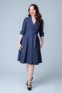 Rock-a-Booty - Exklusiv bei Topvintage ~ Veronica A-Linien-Kleid in Blau