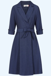 Rock-a-Booty - Exklusiv bei Topvintage ~ Veronica A-Linien-Kleid in Blau 2