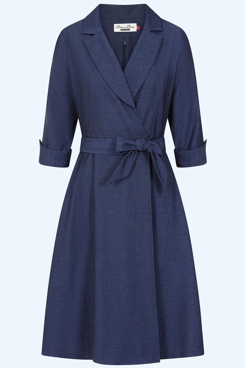 Rock-a-Booty - Exklusiv bei Topvintage ~ Veronica A-Linien-Kleid in Blau 2