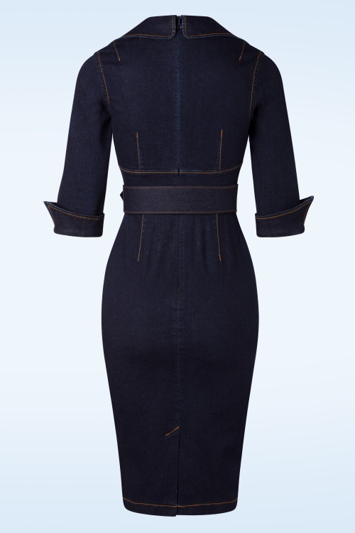 Rock-a-Booty - Lorelei Bleistiftkleid aus dunklem Denim 4