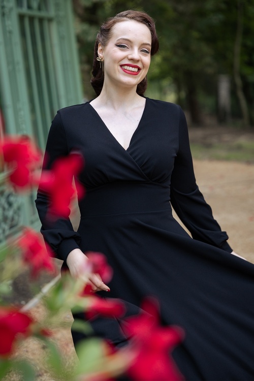 Vintage Chic for Topvintage - Exklusiv bei Topvintage ~ Helaine Swingkleid in Schwarz