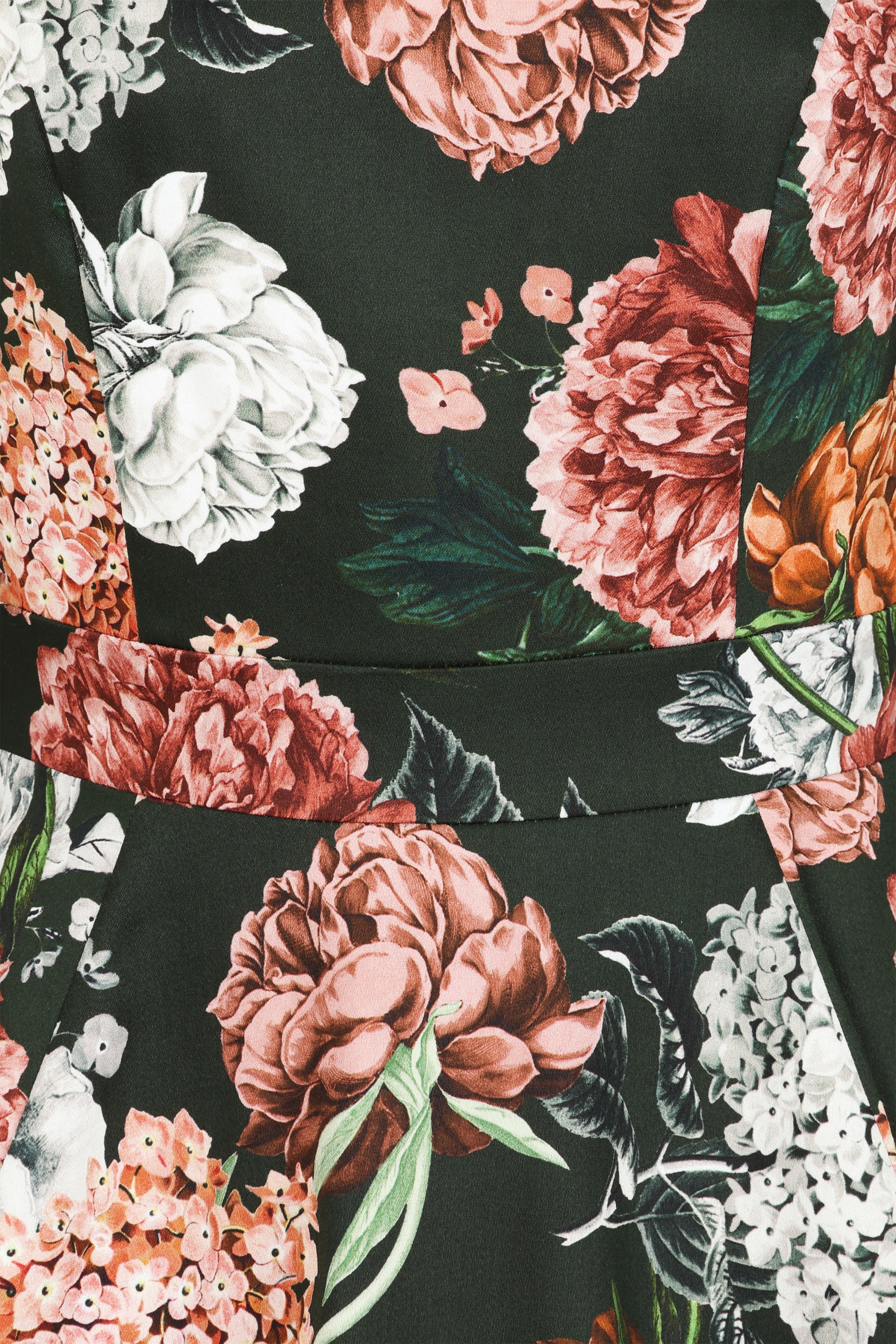 Hearts & Roses - Femke Floral swing jurk in groen en roest 7