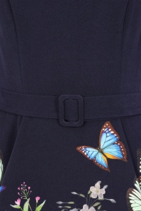 Hearts & Roses - Sarah Floral swing jurk in marineblauw 3