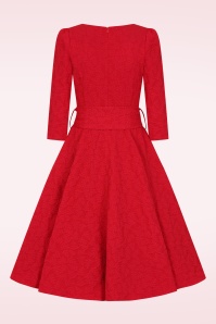Hearts & Roses - Yara Leaves swing jurk in rood 7