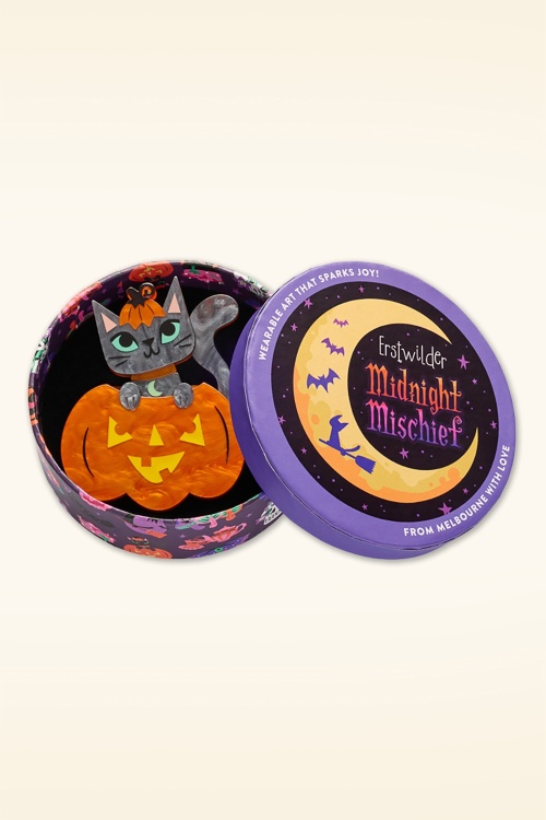 Erstwilder - Cat O'Lantern broche 2