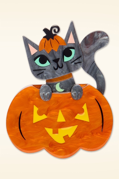 Erstwilder - Cat O'Lantern broche