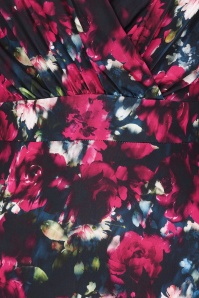 Vintage Chic for Topvintage - Topvintage exclusive ~ Ariana Floral jurk in marineblauw en rood 3