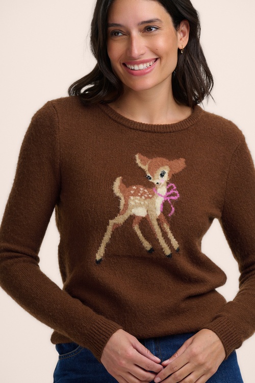 Sugarhill Brighton - Pull Kia Vintage Baby Deer en marron