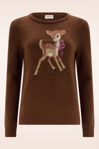 Sugarhill Brighton - Kia Vintage Baby Deer trui in bruin 2