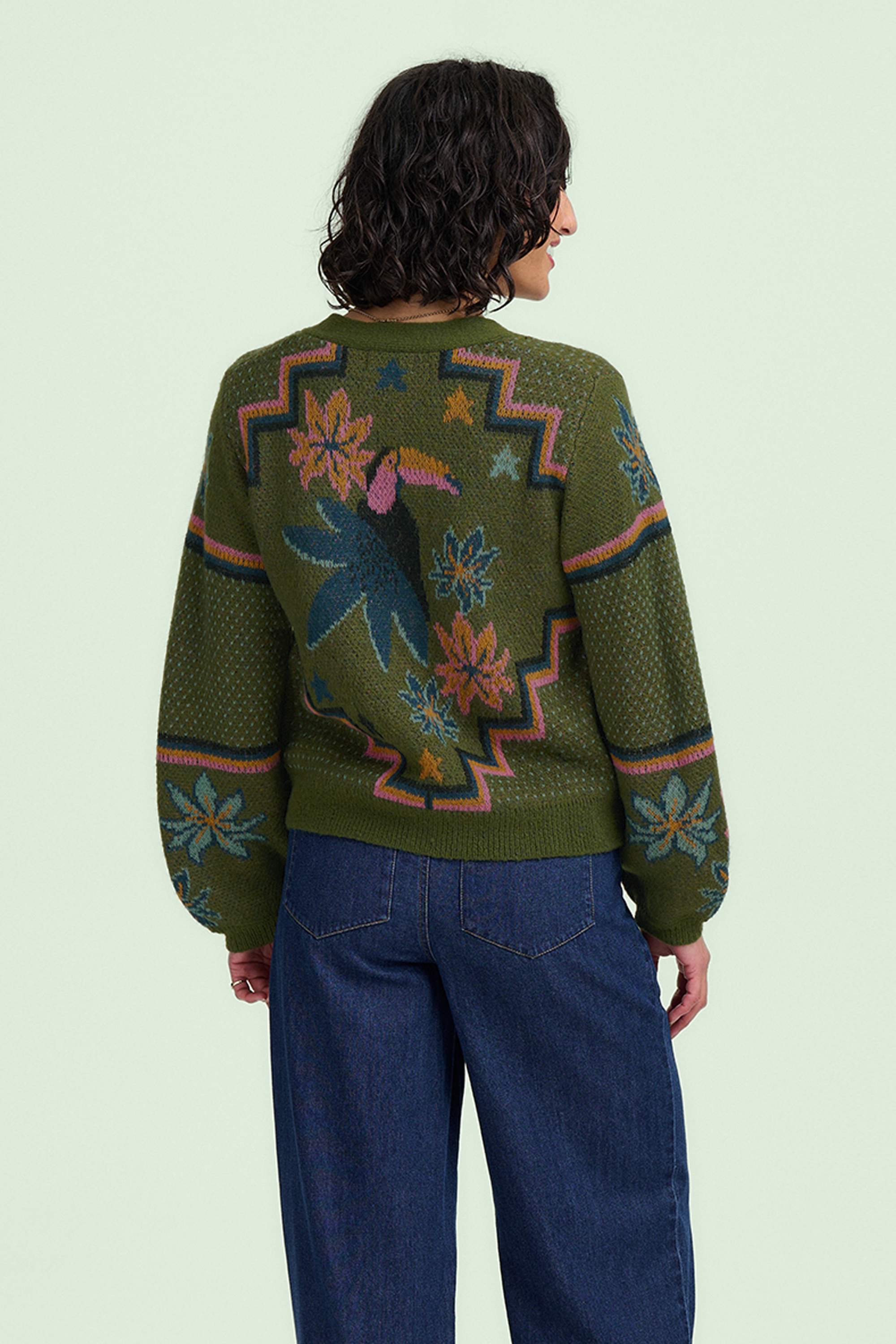 Sugarhill Brighton - Ryanne Toucan cardigan in kakigroen 4