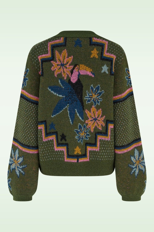 Sugarhill Brighton - Ryanne Toucan cardigan in kakigroen 5