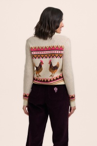 Sugarhill Brighton - Larisa Country Chickens cardigan in crème 3