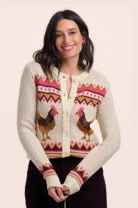 Sugarhill Brighton - Larisa Country Chickens cardigan in crème