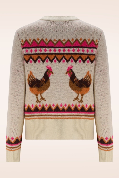 Sugarhill Brighton - Larisa Country Chickens cardigan in crème 4