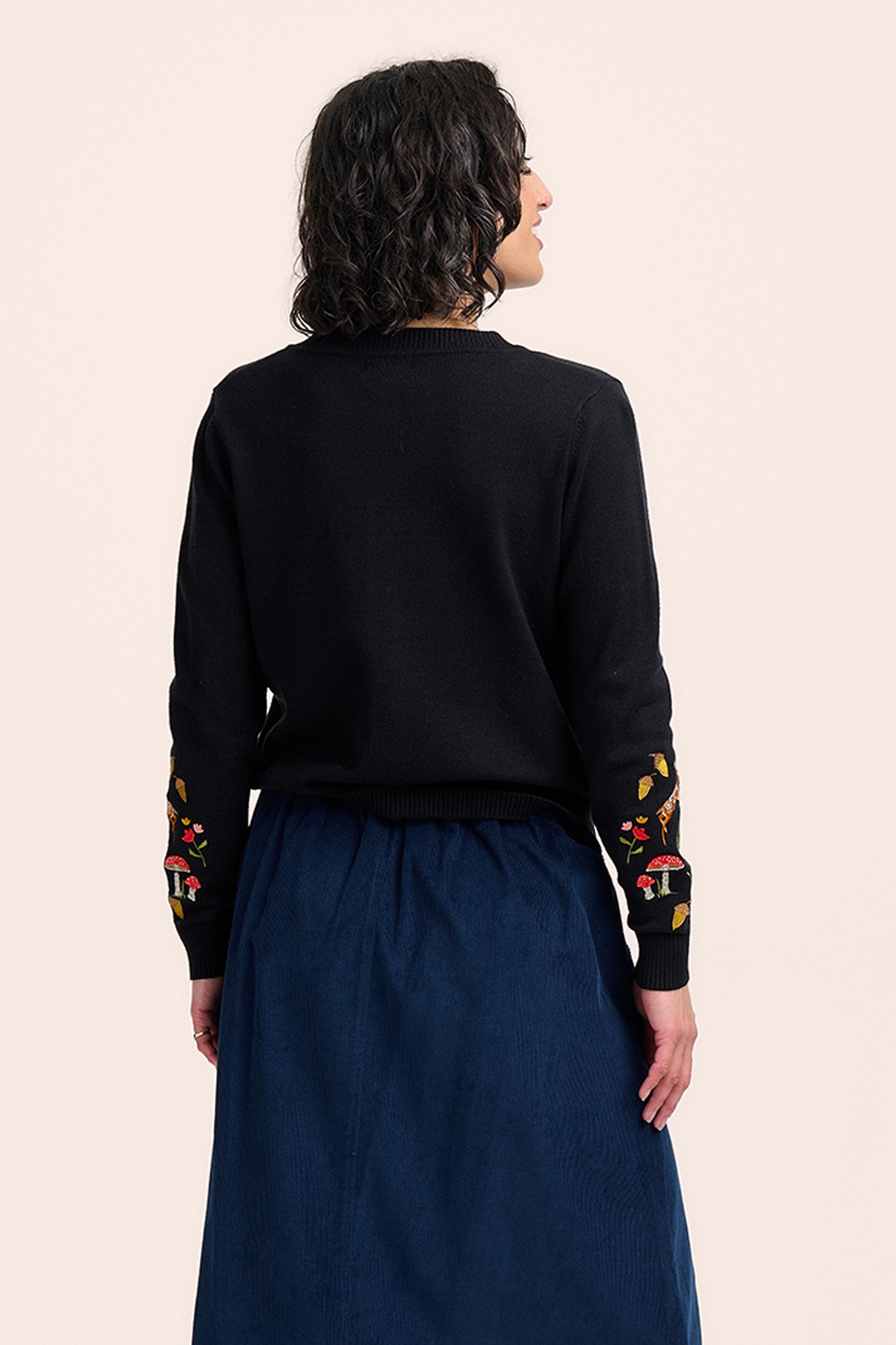 Sugarhill Brighton - Kamila Woodland cardigan in zwart 4