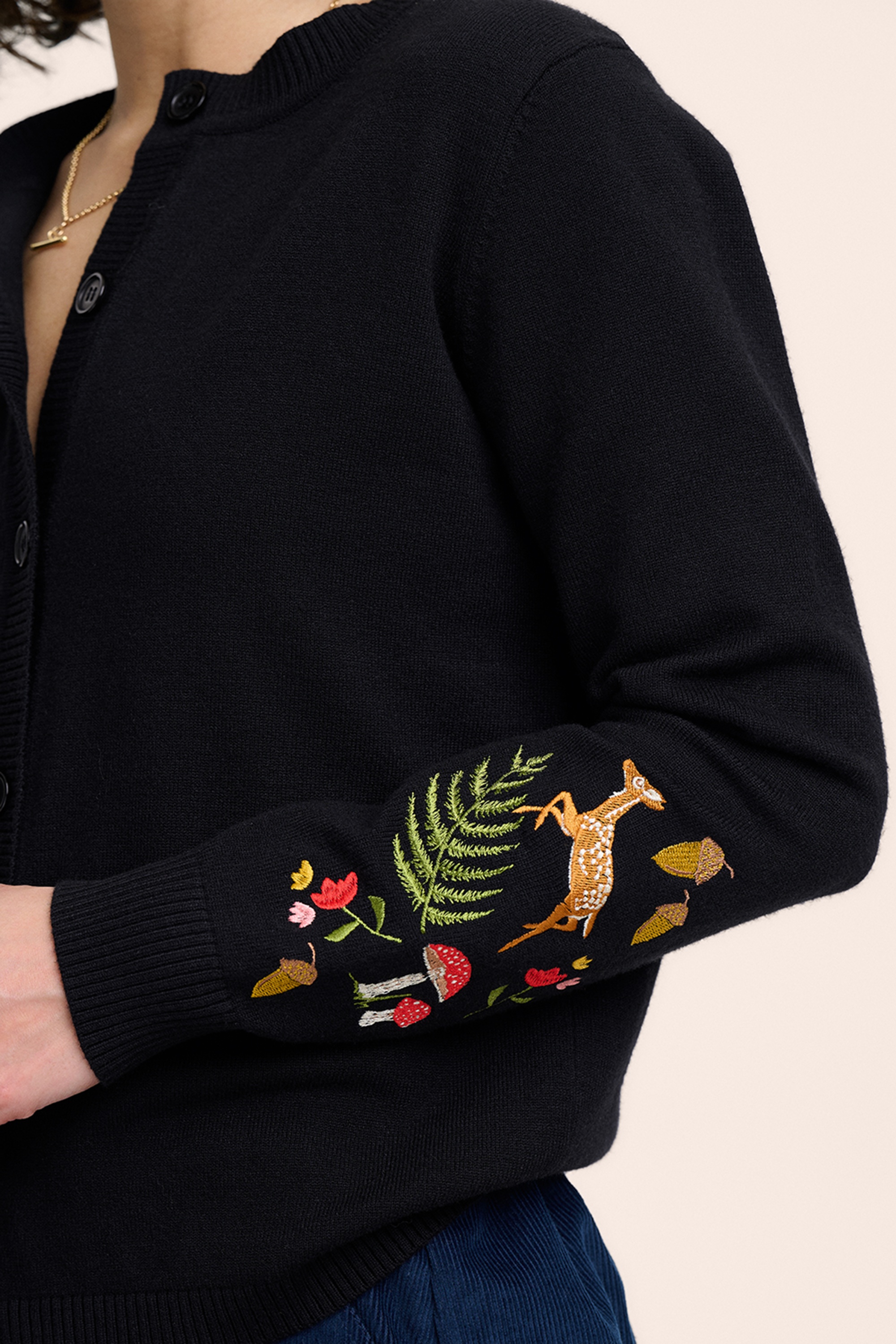 Sugarhill Brighton - Kamila Woodland cardigan in zwart 2