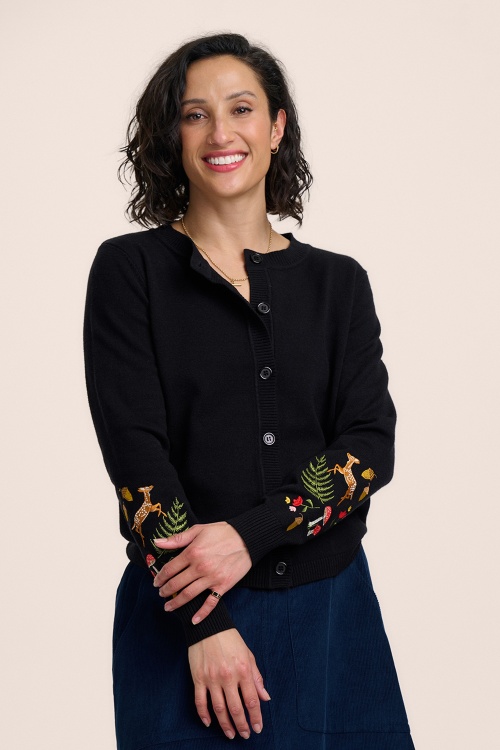 Sugarhill Brighton - Kamila Woodland cardigan in zwart