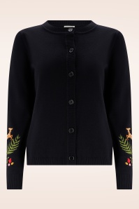 Sugarhill Brighton - Kamila Woodland cardigan in zwart 3