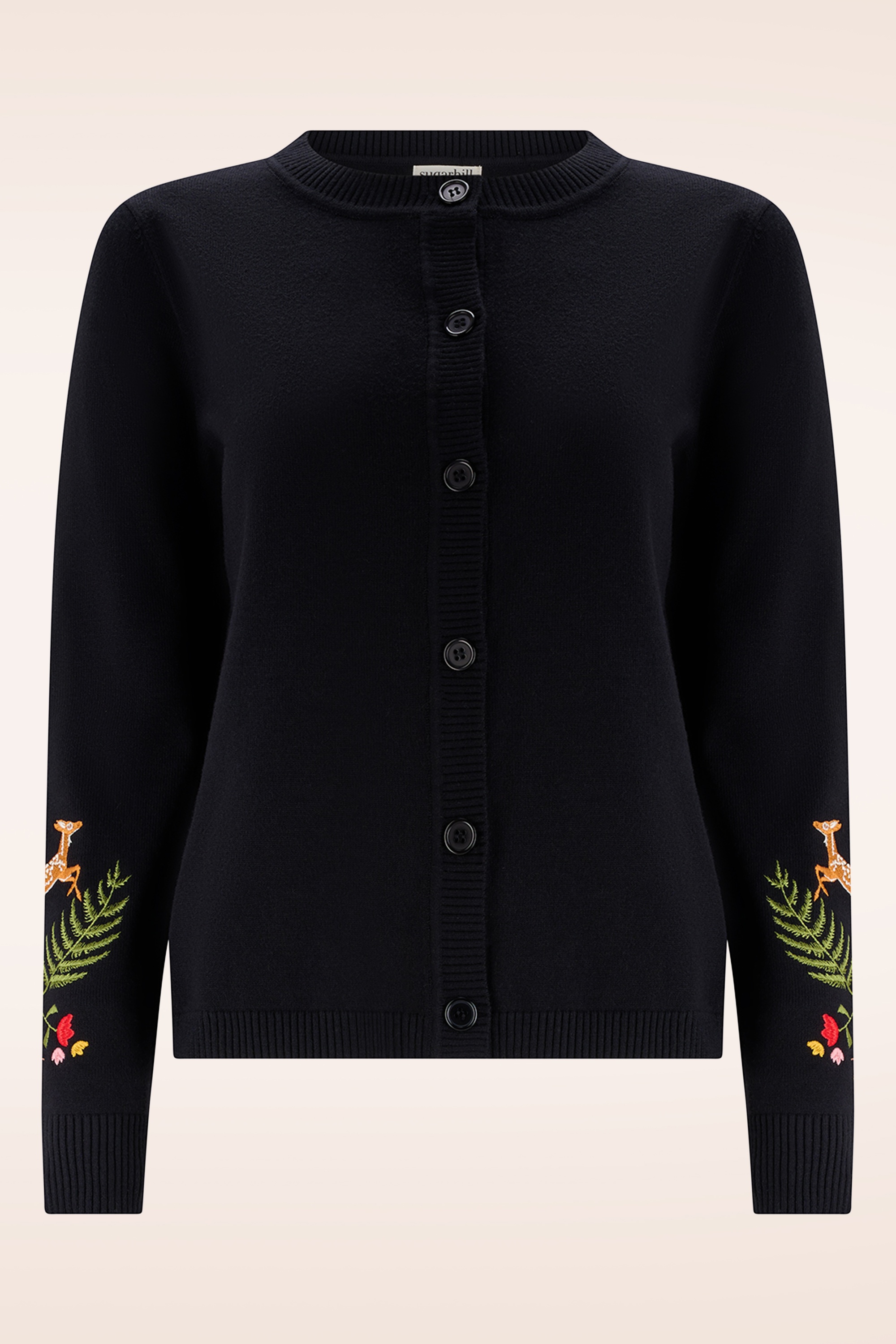 Sugarhill Brighton - Kamila Woodland cardigan in zwart 3