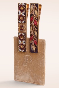 Powder - Jewelled Flower and Leaves Haarspangen in Schwarz