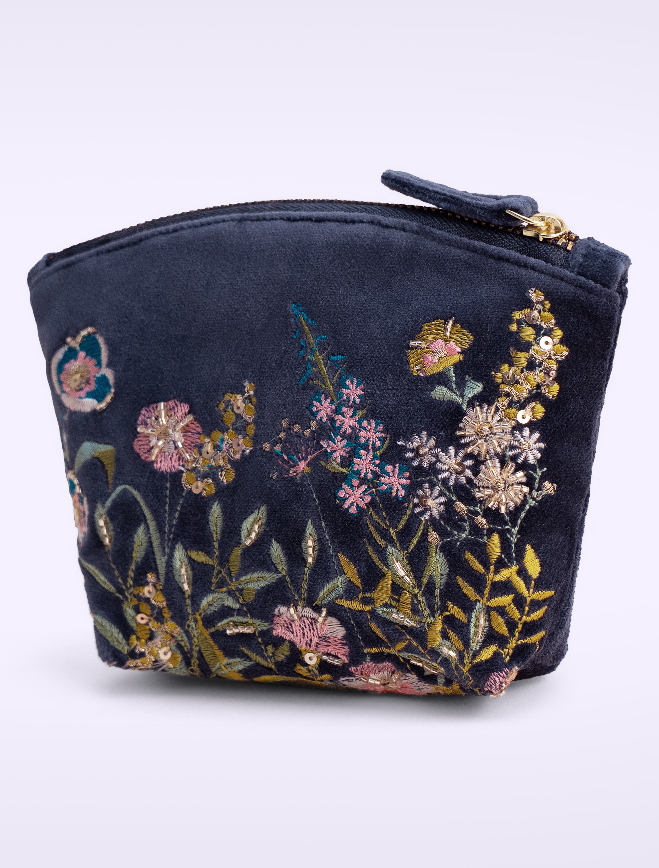 Powder - Floral Hedgerow Mini-Etui in Dunkelblau
