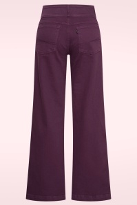 Zilch - Jean à jambes larges Lotus en prune  2