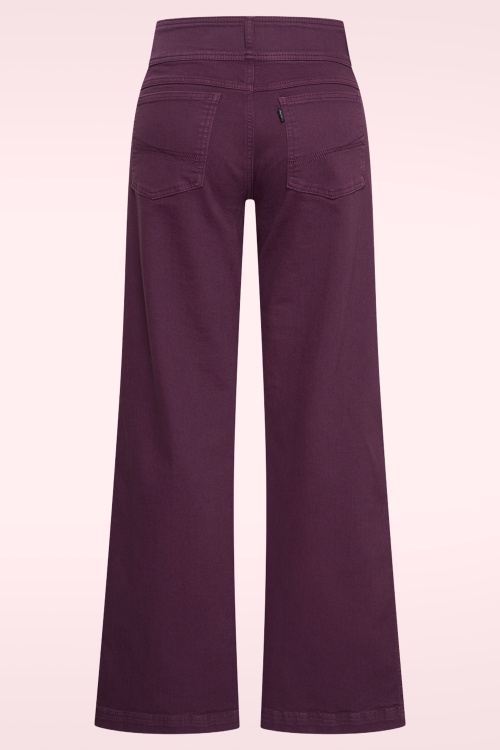 Zilch - Jean à jambes larges Lotus en prune  2