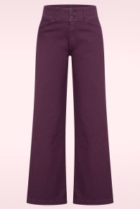 Zilch - Jean à jambes larges Lotus en prune 