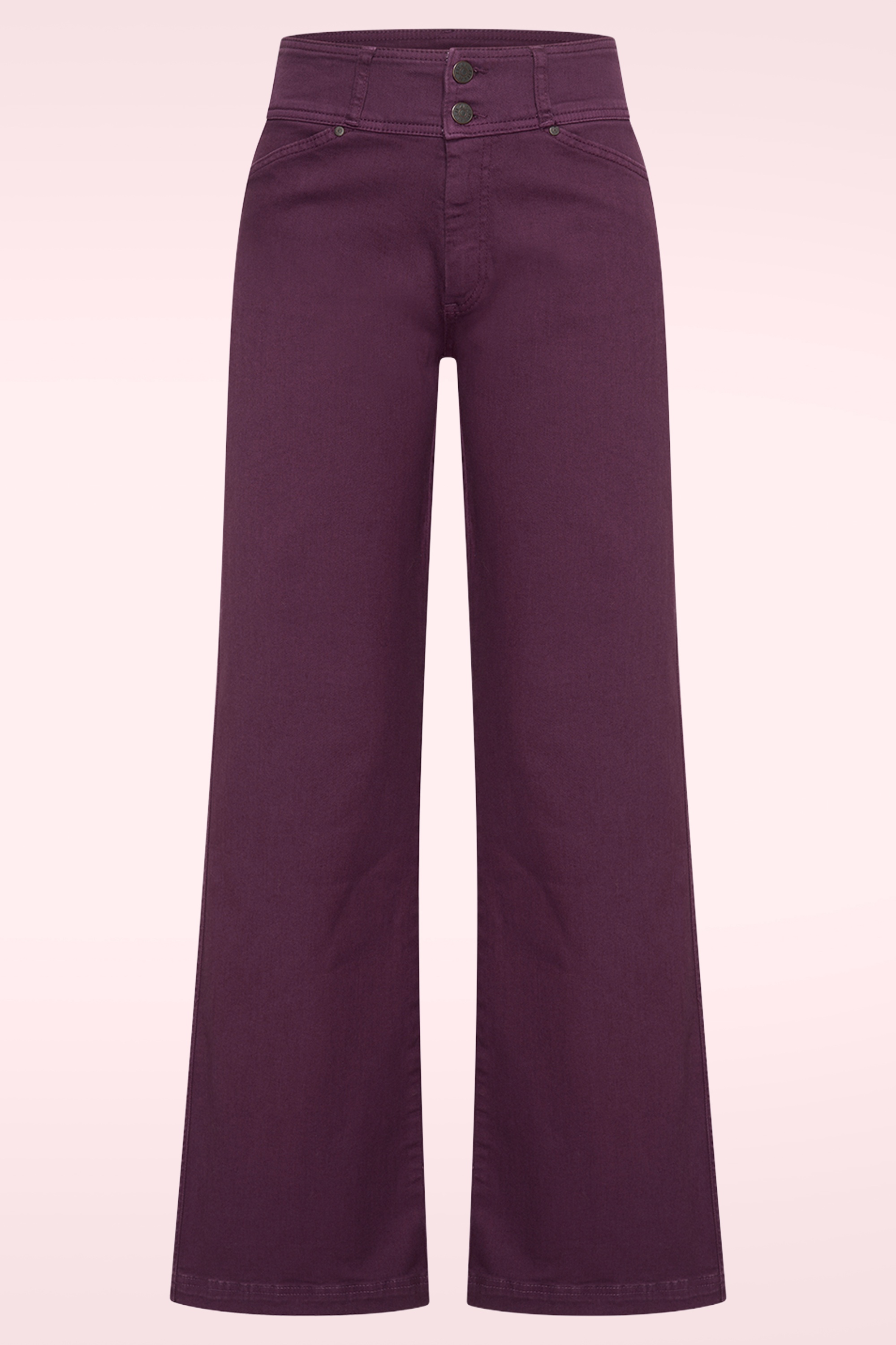 Zilch - Jean à jambes larges Lotus en prune 
