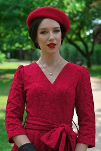 Hearts & Roses - Yara Leaves swing jurk in rood 4