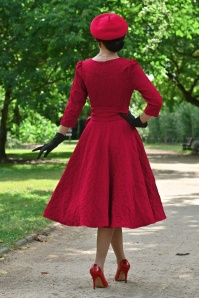 Hearts & Roses - Yara Leaves swing jurk in rood 6
