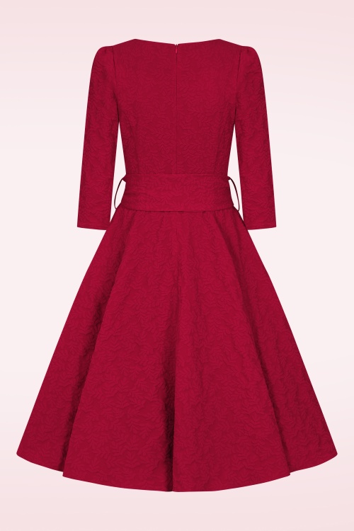 Hearts & Roses - Yara Leaves swing jurk in rood 7