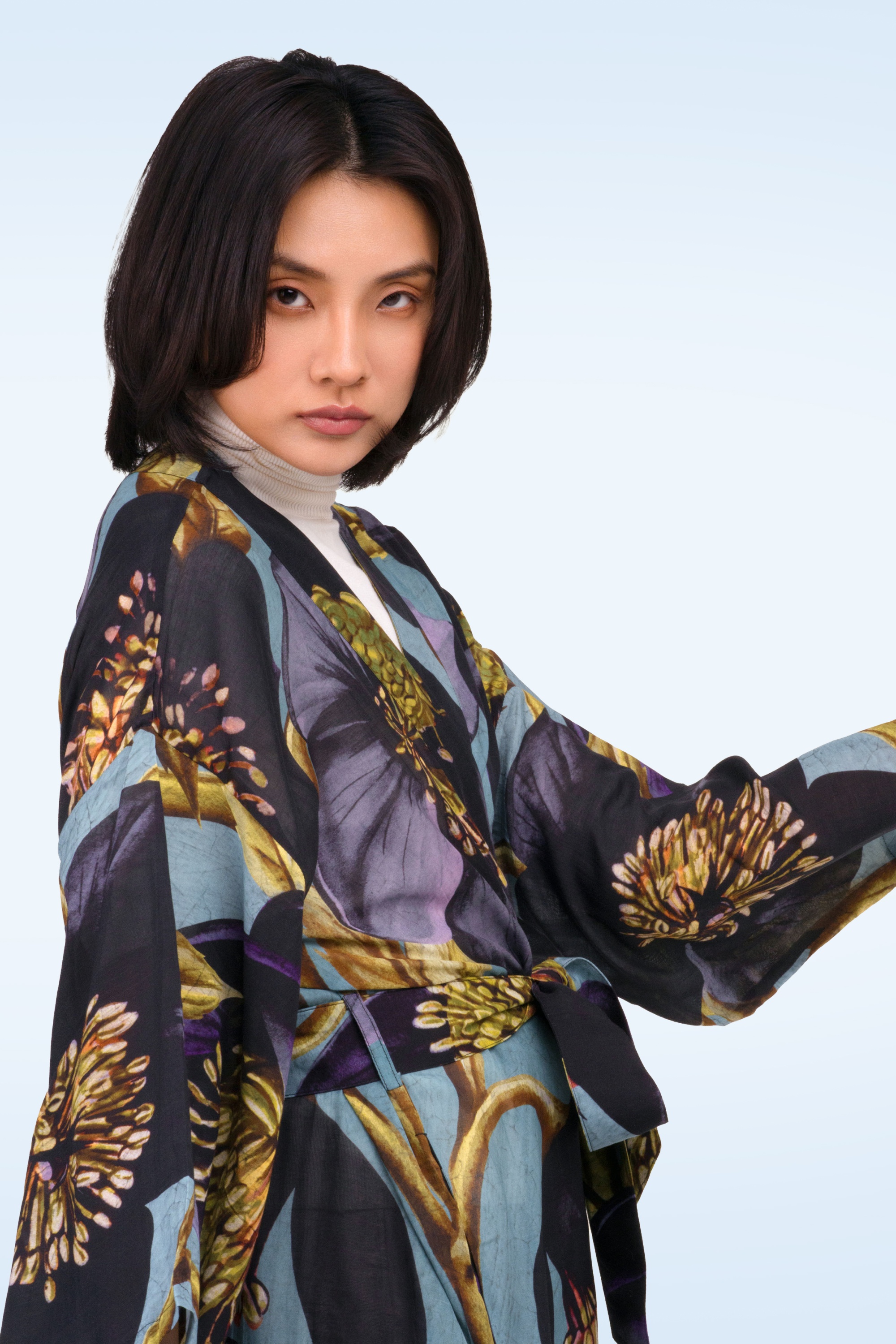 Powder - Hellebore Kimono Gown in Blue 3