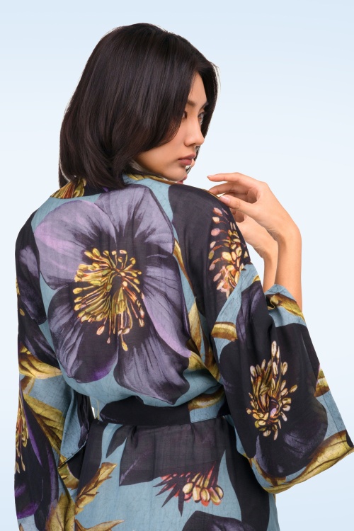 Powder - Hellebore Kimono Gown in Blue 2