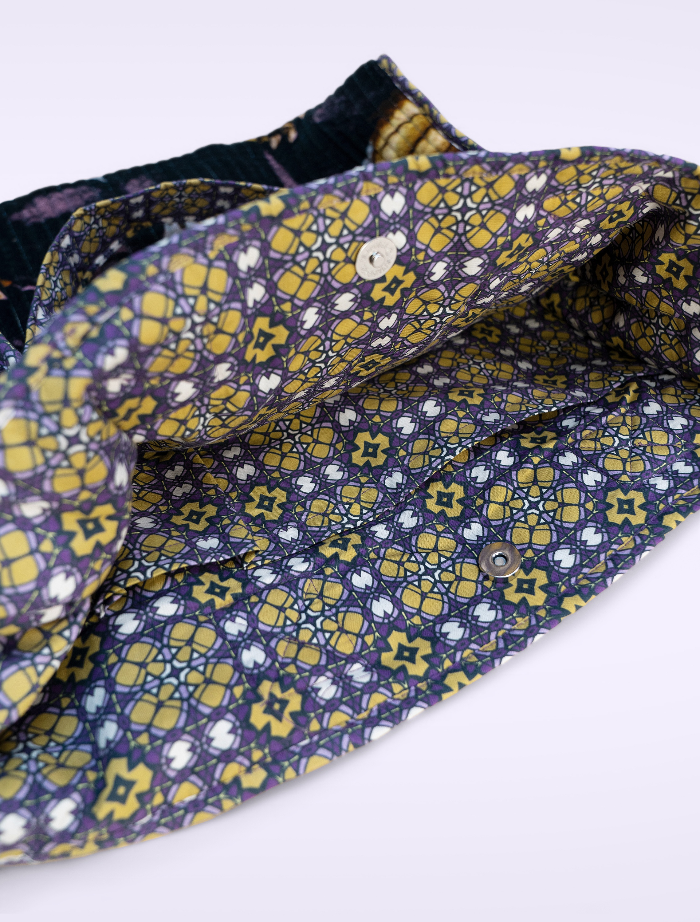 Powder - Hellebore Quilted Velvet Tote Bag in Blue 3