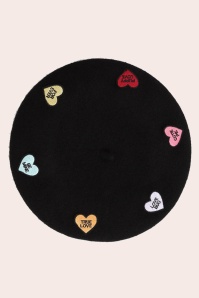 Banned Retro - Ruby Love Hearts baret in zwart