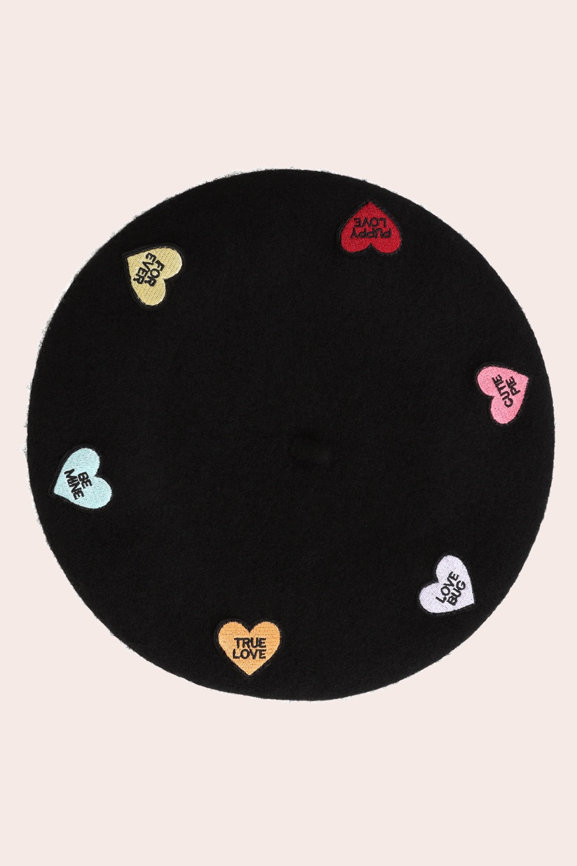 Banned Retro - Ruby Love Hearts baret in zwart