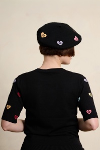 Banned Retro - Ruby Love Hearts baret in zwart 4