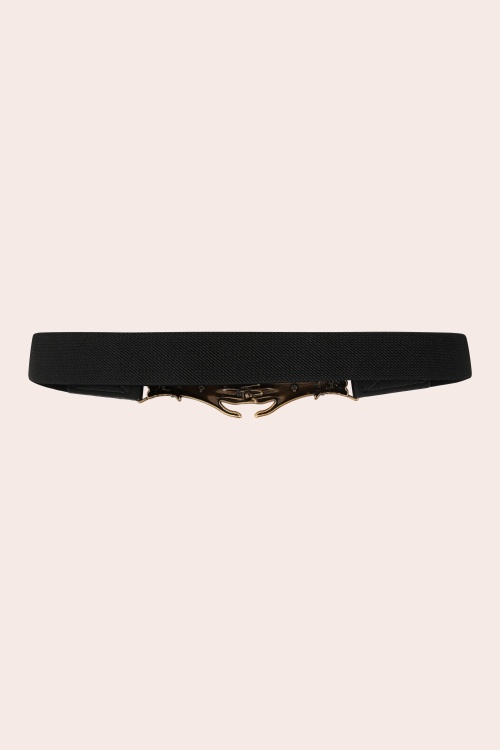 Banned Retro - Gilded Embrace Stretchgürtel in Schwarz 3