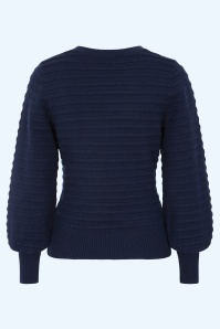 Banned Retro - Carla July Strickoberteil in Marineblau 2