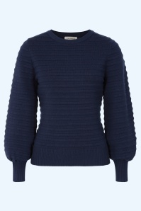 Banned Retro - Carla July Strickoberteil in Marineblau