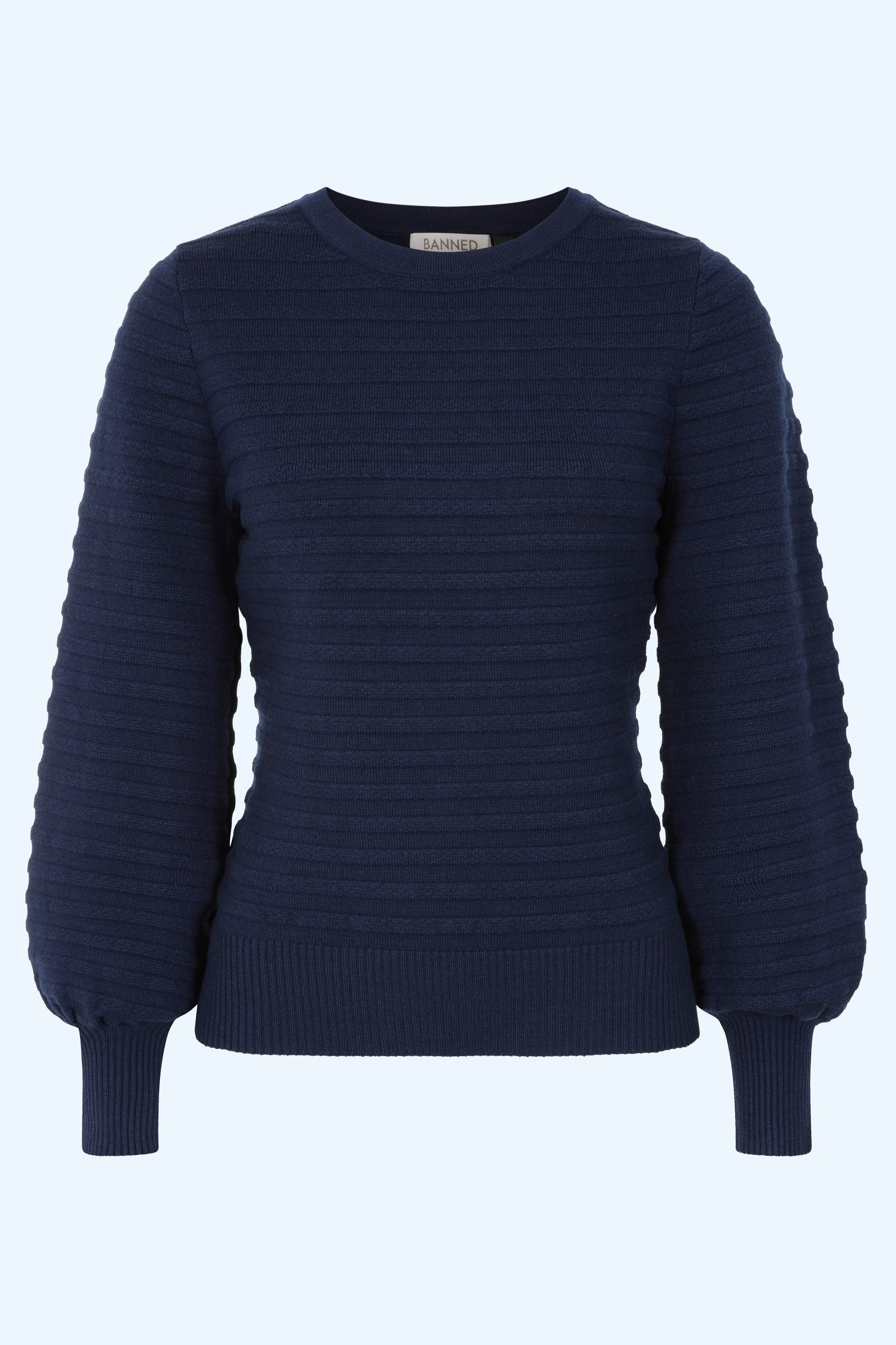 Banned Retro - Carla July Strickoberteil in Marineblau