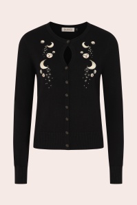 Banned Retro - Heritage Moon Cardigan in Black 2