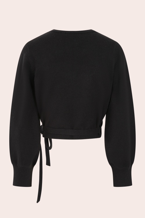 Banned Retro - Fatima Wrap Cardigan in Black 4