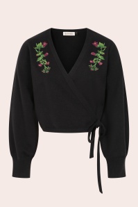 Banned Retro - Fatima Wrap Cardigan in Black 2