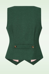 Banned Retro - Gilet de tailleur Selma en vert 2