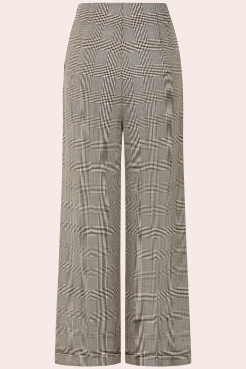 Banned Retro - Ottavia Prince Of Wales pantalon in bruin 4